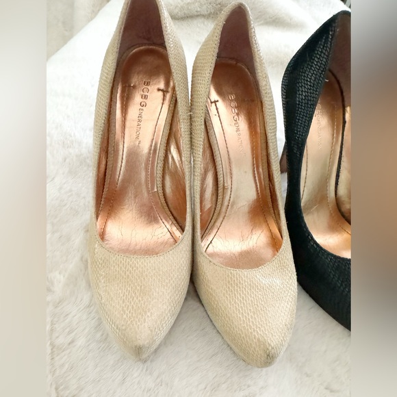 (2) pairs snakeskin BCBG heels - Picture 2 of 5
